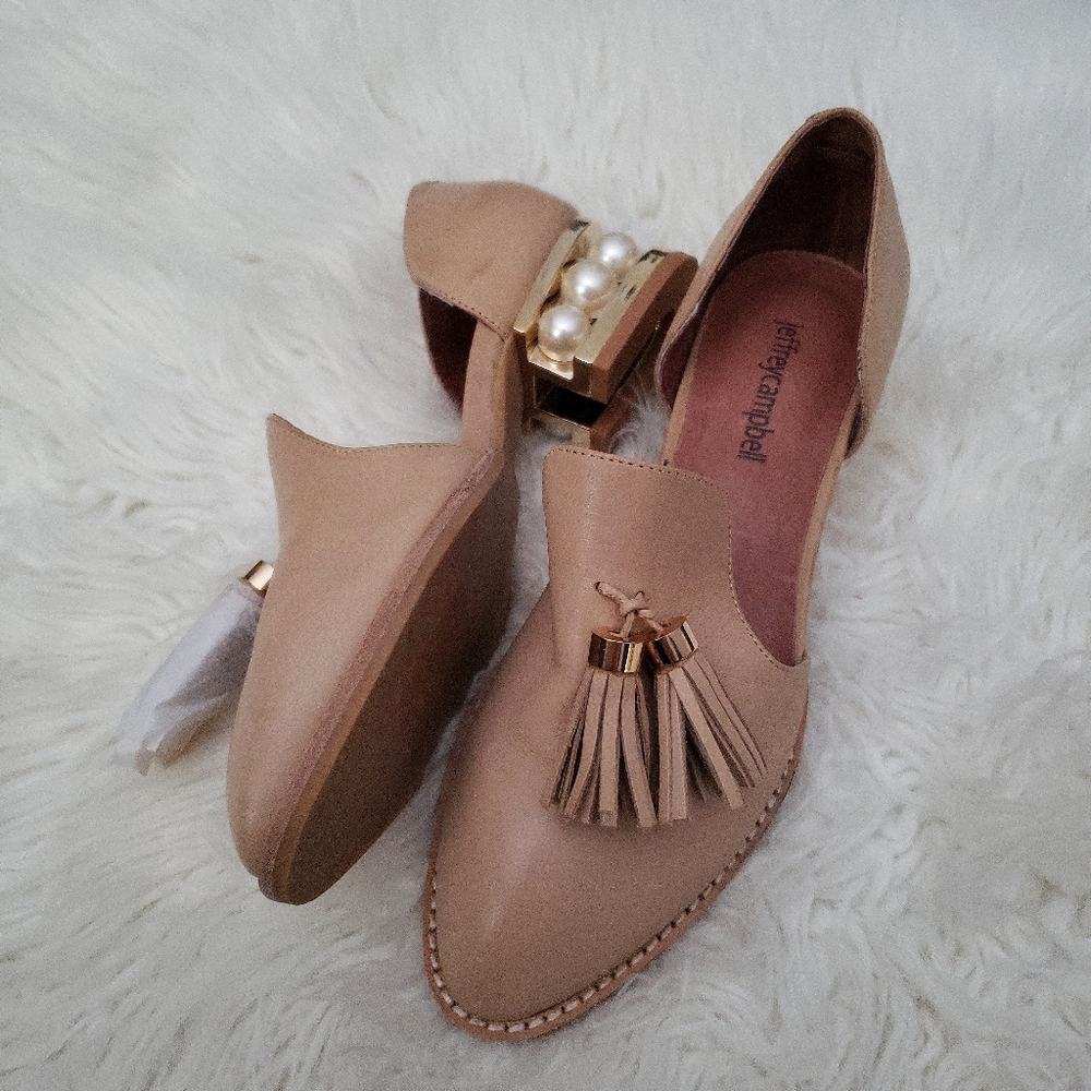 Jeffrey Campbell Loafer Chunky Pearl Heels